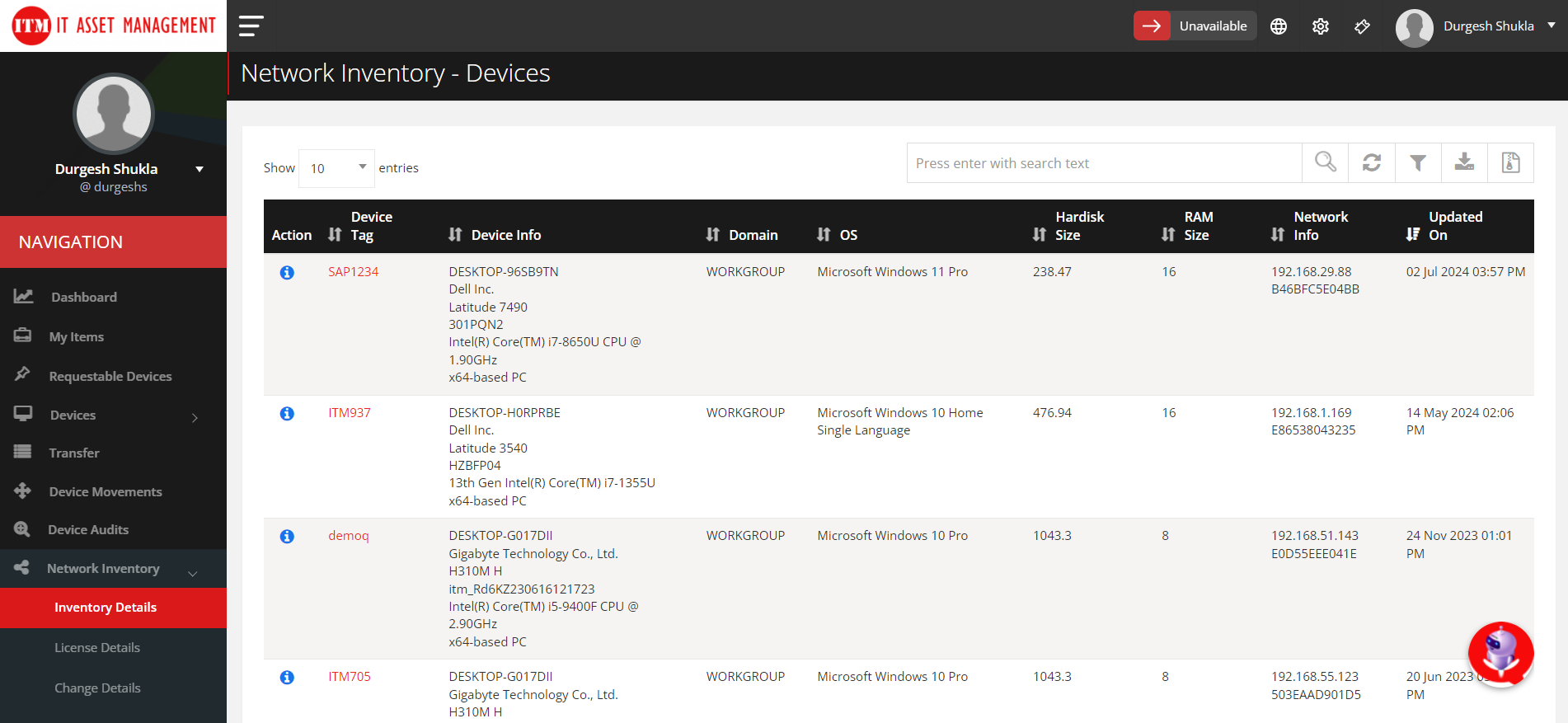 Greenitco Network Inventory Management System