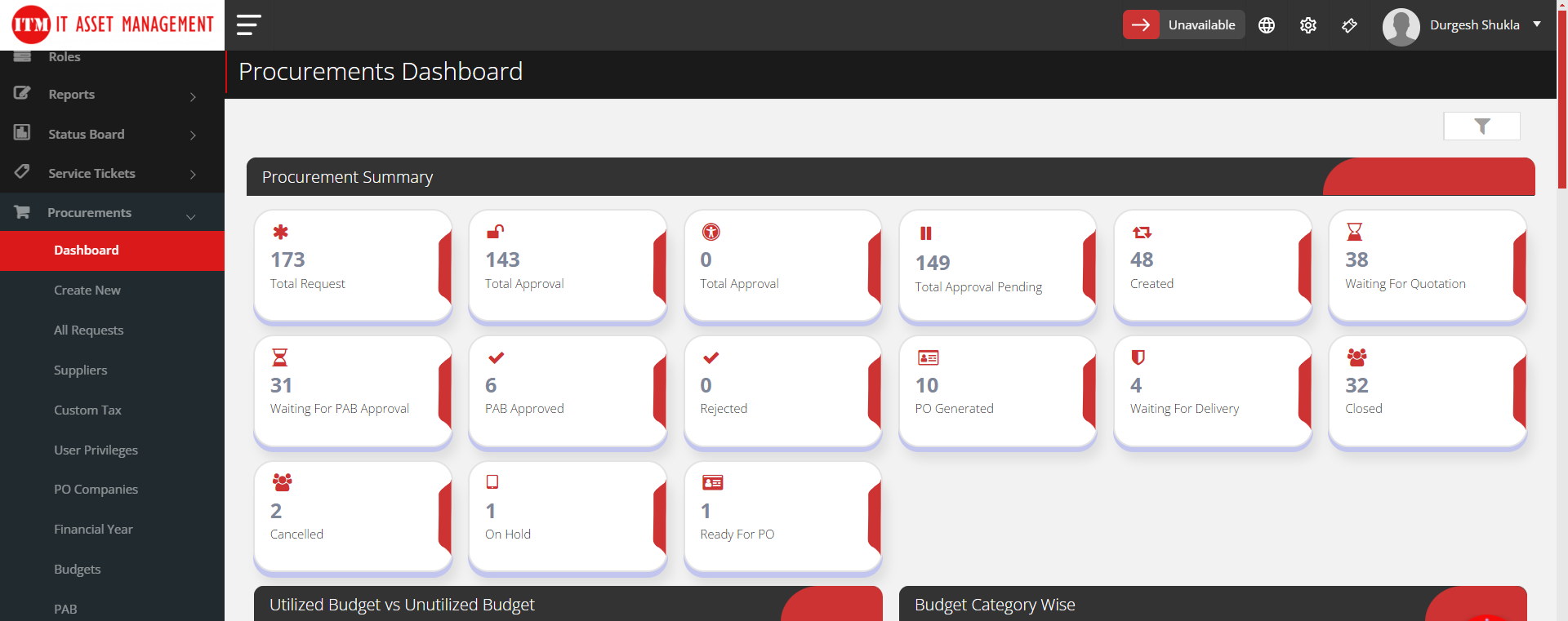 Procurement Management Software Interface showcasing streamlined processes and efficiency